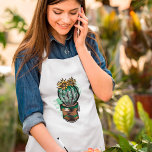 Avental Planta De Cactus Em Um Pote<br><div class="desc">Uma planta de cacto pontiagudo crescendo em um pote. Esta design parece realmente eficaz nestes Apron</div>