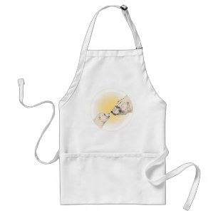 Avental Polar Bear & Cub BB-Q Apron Wildlife Art Apron