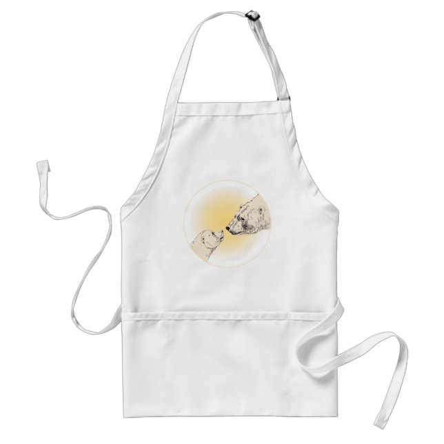 Avental Polar Bear & Cub BB-Q Apron Wildlife Art Apron (Frente)