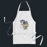Avental Pomba Tallit Menorah<br><div class="desc">Este design bonito incorpora o Magan David, pomba, Tallit & Menorah.</div>