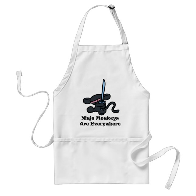 Avental Pontapé preto de Ninja (Frente)
