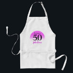 Avental Pontos de Confetti Rosa Quente 50 e Noite Fabuloso<br><div class="desc">"50 e fabuloso." Orgulha-te, regozija-te e lança-te em 50 com estilo! Esta placa de macarrão de confete rosa, divertida, personalizada ajudará a fazer seu aniversário especial. Também estão disponíveis placas de papel e guardanapos correspondentes. Um presente de excelente para um bom amigo! Basta digitar o nome da aniversariante (e a...</div>
