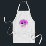 Avental Pontos de Confetti Rosa Quente 50 e Noite Fabuloso<br><div class="desc">"50 e fabuloso." Orgulha-te, regozija-te e lança-te em 50 com estilo! Esta placa de macarrão de confete rosa, divertida, personalizada ajudará a fazer seu aniversário especial. Também estão disponíveis placas de papel e guardanapos correspondentes. Um presente de excelente para um bom amigo! Basta digitar o nome da aniversariante (e a...</div>