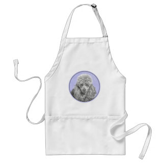 Avental Poodle Miniature Toy Silver Cinza Blue Dog Art