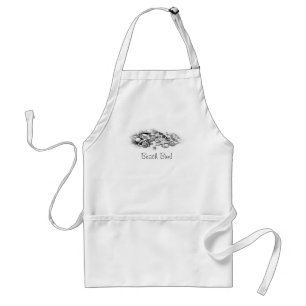 Avental Praia Bum Shells & Starfish Apron