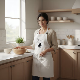 Avental Presente de silhueta da família de nomes personali