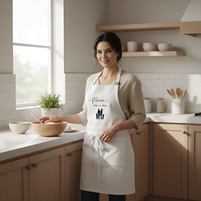 Avental Presente de silhueta da família de nomes personali (Criador carregado)