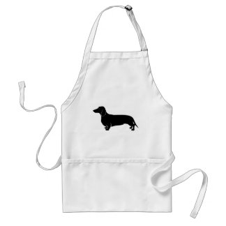 Avental Preto no Dachsund branco