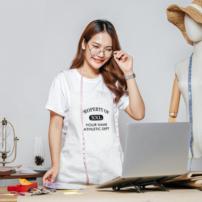 Avental Propriedade de XXL Seu Nome (Property of XXL Your Name Adult Apron)