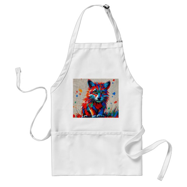Avental Puppy Expressiva abstrato art design (Frente)
