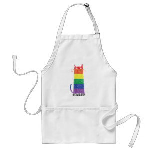 Avental Purride Shirt LGBT Orgulho gay Engraçado Gato Dize