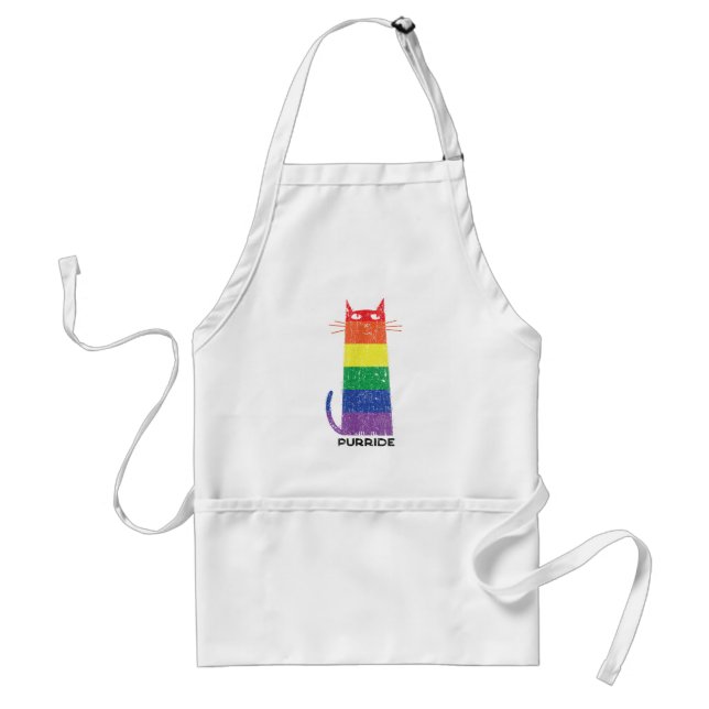 Avental Purride Shirt LGBT Orgulho gay Engraçado Gato Dize (Frente)