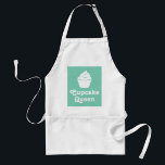 Avental rainha cupcake | Mint verde-baking apron para mãe<br><div class="desc">rainha cupcake | Cartão verde-hortelã para mulheres. Um presente engraçado para o amante do cupcake. Cor de fundo personalizável. Faça um para mãe,  mãe,  esposa,  tia,  avó,  irmã,  filha etc.</div>