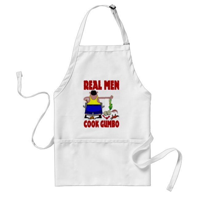 Avental Real Men Cook Gumbo (Frente)