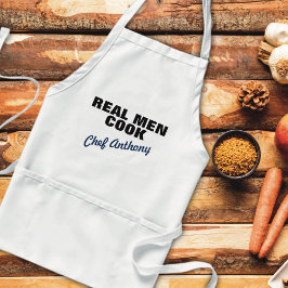 Avental Real Men Cook Personalizado Apron Padrão