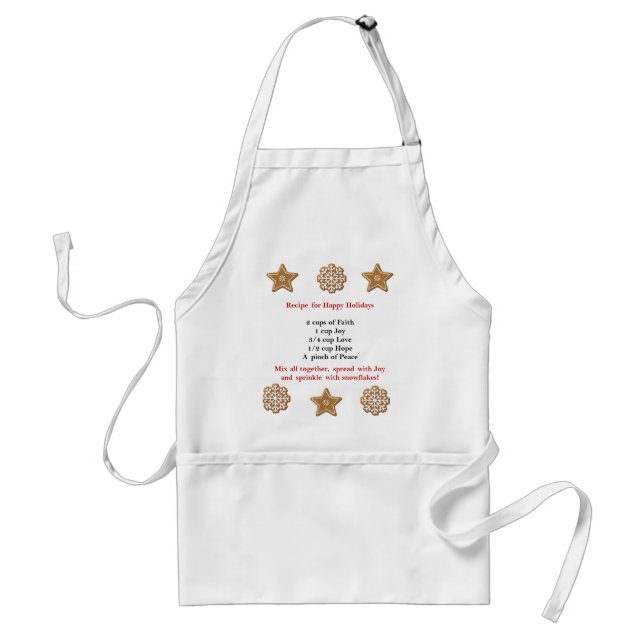 Avental Recipe For Happy Holidays Apron (Frente)