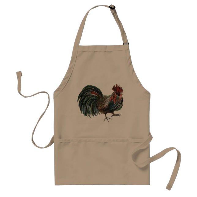Avental Red Green Rooster Painting Apron (Frente)