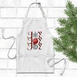 Avental Red Silver Christmas Joy Apron<br><div class="desc">Sirva maravilhosos prazeres de Natal com este festivo avental da Joy</div>