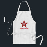 Avental Red Star 'two tone'  'STAR CHEF!' apron<br><div class="desc">Modern design with a shining, sparkling red and white star on a glowing red background. Apron with a red and white customizable design for you to personalise with your own text, images and ideas. The text can easily be changed using the template provided or click the 'Customize It! button to...</div>