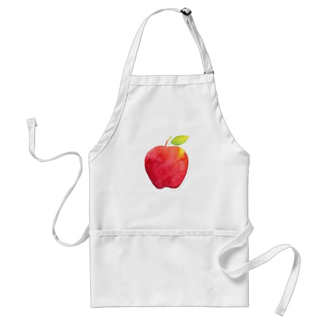 Avental Red Watercolor Apple  (Frente)