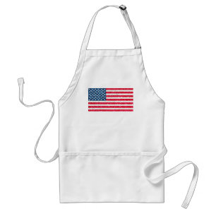 Avental Red White Blue Glitter Patriotic American Flag