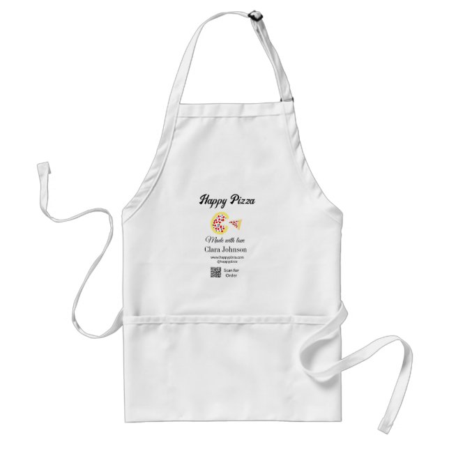 Avental Restaurante de pizza café pizzaria digitalize códi (Frente)