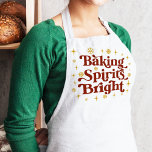 Avental Retro Groovy Baking Spira Brilhante Natal<br><div class="desc">Retro Groovy Baking Spira Brilhantes Feriados de Natal Apron</div>