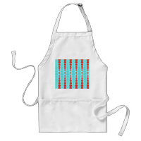 Retro Red e Turquoise Dots Apron