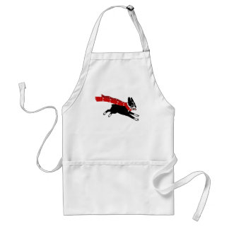 Avental Rodando Boston Terrier Vestindo Feriado Vermelho d