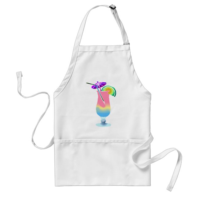 Avental Rosa & bebida tropical azul (Frente)