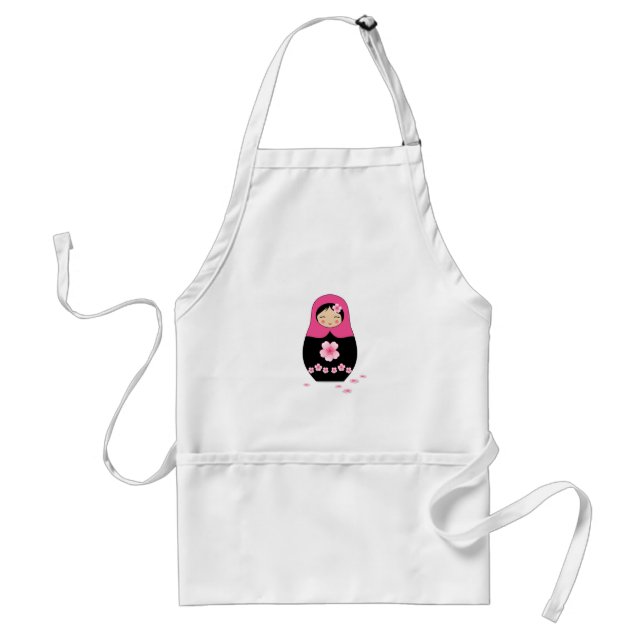 Avental Rosa Matryoshka Babushka da boneca do assentamento (Frente)