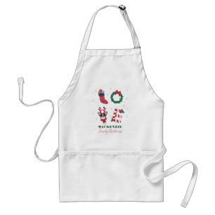 Avental Roupa de Natal Personalizada de Amor para Família