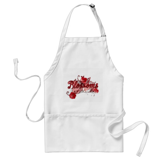 Avental Ruby Red Script Blossoms (Frente)