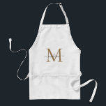 Avental Script Dourado Preto do Chef Cuisine do Monograma<br><div class="desc">Apron Adulto de Cuisine Cuisine Preto Dourado Monograma Moderno</div>