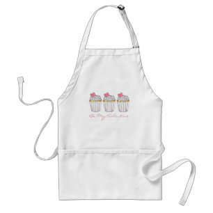 Avental Seja meu Namorados, Fosco rosa, Cupcake, 