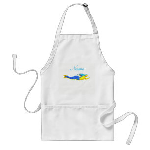 Avental sereia submarina azul personalizada