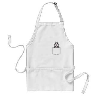 Avental Siberian Husky Dog Pocket Apron