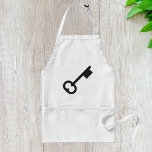 Avental Silhouette de chave Vintage Minimalista<br><div class="desc">Cozinhar no estilo vintage com este avental mostrando uma silhueta preta impressionante de uma chave antiquada. O design minimalista o torna perfeito para amantes antigos e para aqueles que apreciam gráficos eternos. Excelente de assar,  grelhar ou artesanato,  este avental é funcional e moda,  acrescentando personalidade a qualquer cozinha.</div>