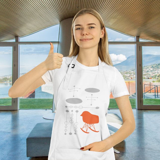 Avental Silhouette de padrão da Cinza do século médio (Criador carregado)