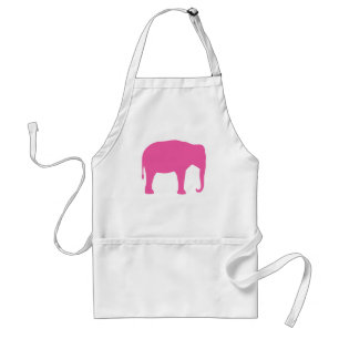 Avental Silhuette de elefante rosa