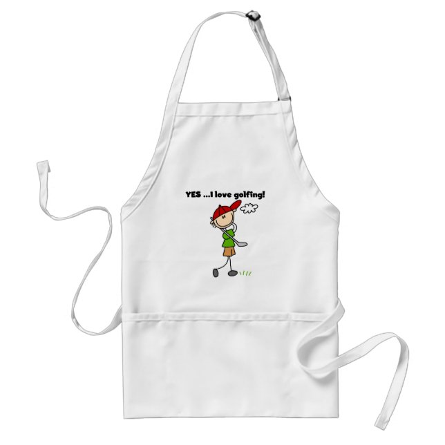 Avental SIM Eu Amo Camisetas de Golfe e Presentes (Frente)
