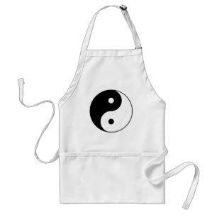 Avental símbolo branco preto yin yang