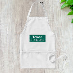 Avental Sinal de Estrada do Texas State Line<br><div class="desc">Sinal de estrada do Texas State Line escrito em branco sobre um fundo verde. Esta design parece realmente eficaz nestes Apron</div>