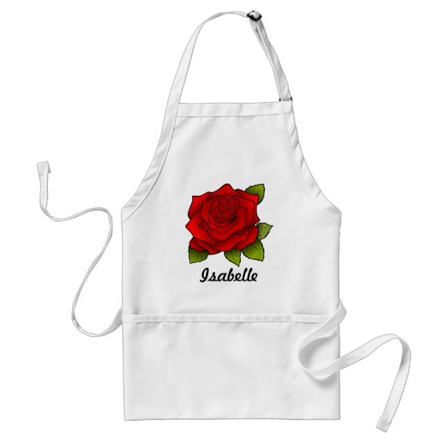 Avental Single Red Rose Art Personalised (Frente)
