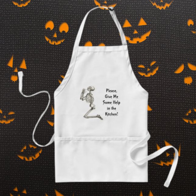 Avental Skeleton Praying Halloween Apron (Skeleton Praying Halloween Apron)