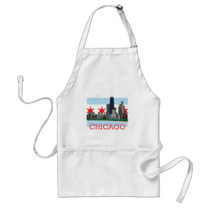 Avental Skyline de Chicago e bandeira da cidade