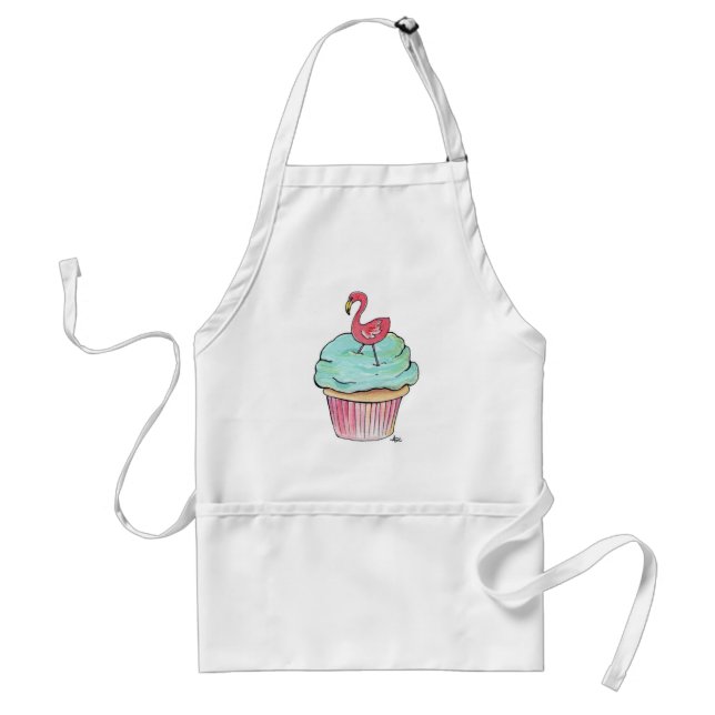 Avental Sobremesa retro do cupcake cor-de-rosa do (Frente)