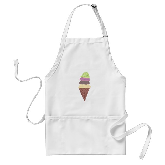Avental Sorvete Cone Quatro Flavors - Aprons Personalizado (Frente)