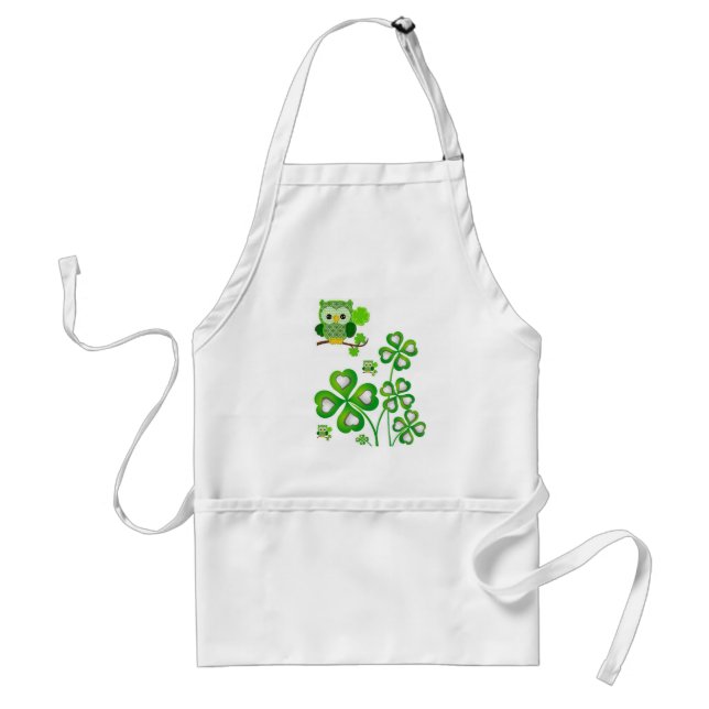 Avental St. Patrick's Day Kitchen Apron Owl (Frente)