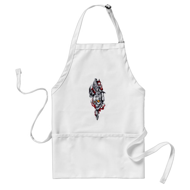 Avental Tatuagem tribal com crânio (Frente)